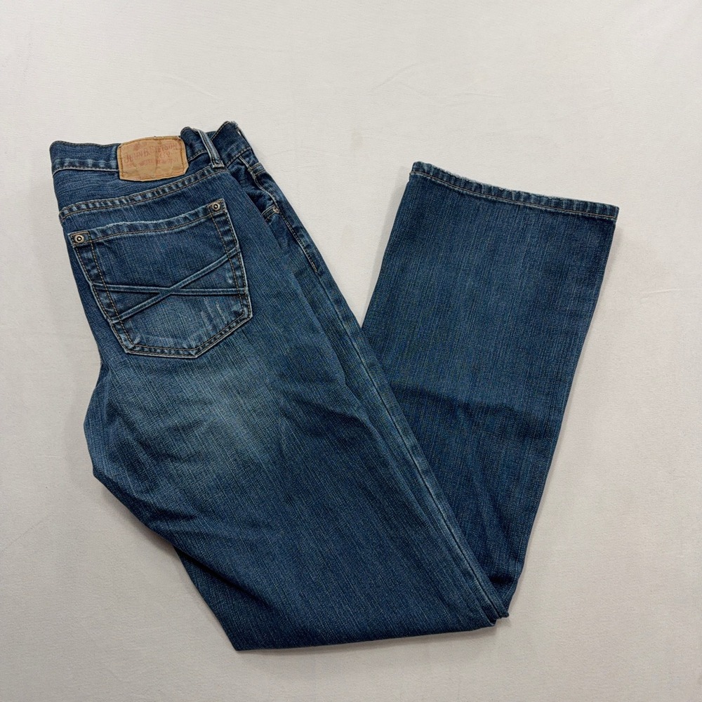 Stetson Jeans Rocker Boot Leg Embroidered Pockets Blue Mens W35 L34